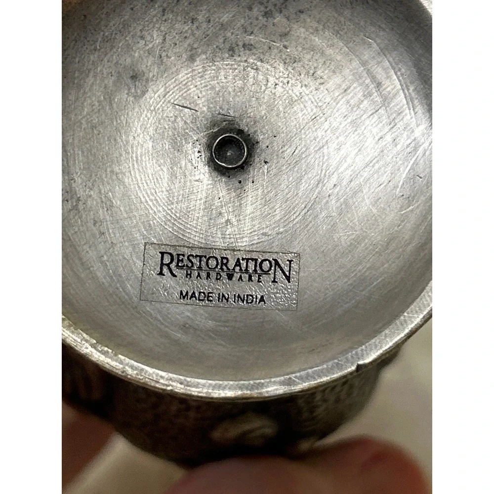 Restoration Hardware‎ Miniature Oil Lamp Floral Pattern Decor India Peeter